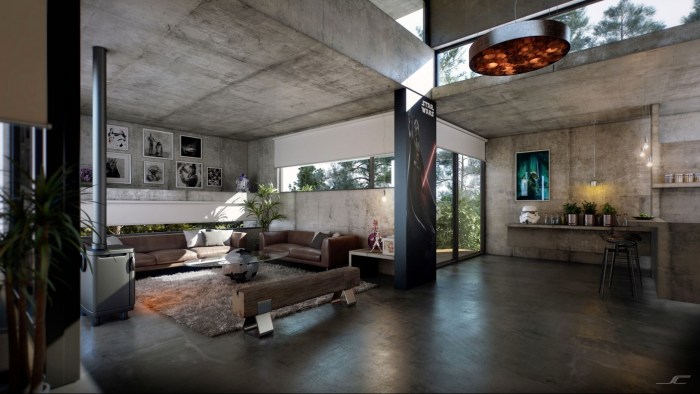 Concrete home interior design