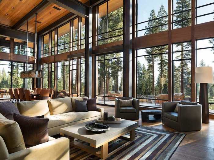 Contemporary mountain home interior design