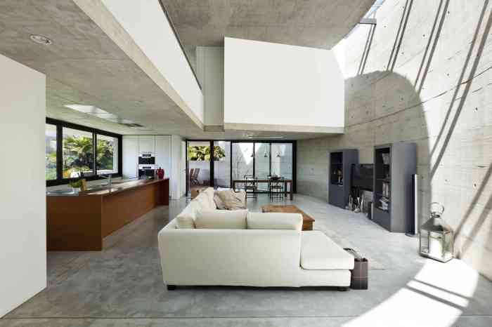 Concrete living room modern floors interior house flooring